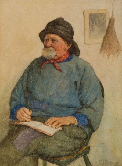 Fisherman with a Notebook by Frederick James McNamara Evans